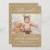 国の素朴クラフト写真誕生のお知らせ 案内状 (正面/裏面)