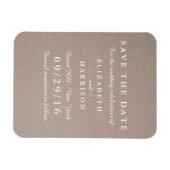 国の素朴クラフト結婚式の日付を保存 マグネット (横)