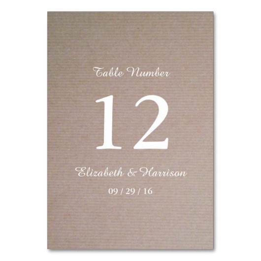 国の素朴クラフ結婚タのテーブル番号 テーブルナンバー (正面)