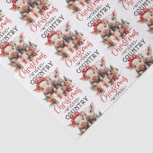 国の素朴クリスマスが待ち望む可愛い豚 薄葉紙 (詳細)