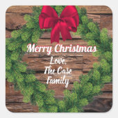 国の素朴クリスマスステッカー封筒用シール スクエアシール (正面)