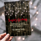 国の素朴クリスマスライト黒挨拶 シーズンカード