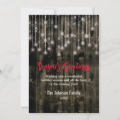 国の素朴クリスマスライト黒挨拶 シーズンカード (正面)