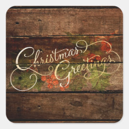 国の素朴クリスマス スクエアシール