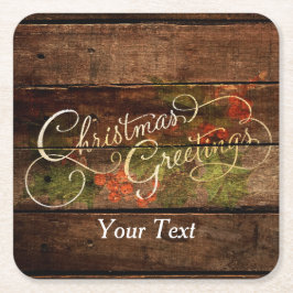 国の素朴クリスマス スクエアペーパーコースター