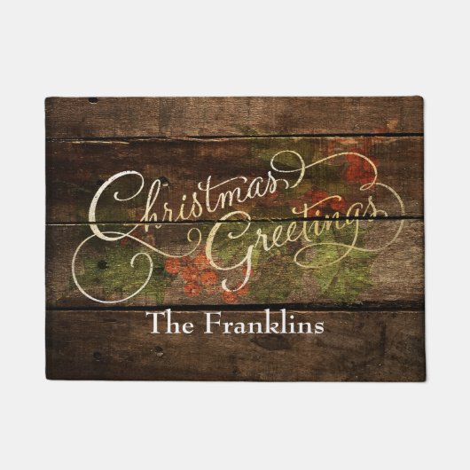 国の素朴クリスマス ドアマット (正面)