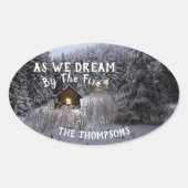 国の素朴クリスマス 楕円形シール (正面)