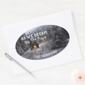 国の素朴クリスマス 楕円形シール (封筒)