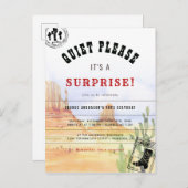 国の素朴サプライズ誕生日パーティーの招待 インビテーションポストカード (正面/裏面)