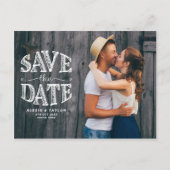 国の素朴タイポグラフィ写真の保存日付 案内ポストカード (正面)