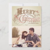 国の素朴タイポグラフィ |ホリデーフォトカード シーズンカード (正面)