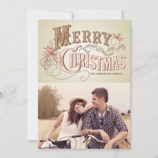 国の素朴タイポグラフィ |ホリデーフォトカード シーズンカード (正面)