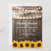 国の素朴ブライダルシャワー |ひまわり 招待状 (正面)