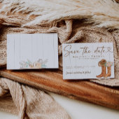 国の素朴ブーツと帽子のフローラ日付を保存 エンクロージャーカード