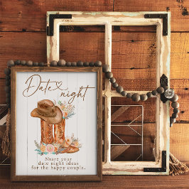 国の素朴ブーツ&ハットデイトナイトアイディアサイン 台座サイン