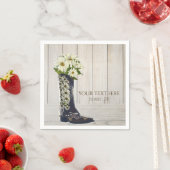 国の素朴ブートとデイジーブライダルシャワー スタンダードカクテルナプキン (インサイチュ)