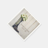 国の素朴ブートとデイジーブライダルシャワー スタンダードカクテルナプキン (角)