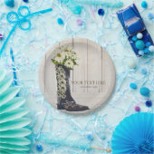 国の素朴ブートとデイジーブライダルシャワー ペーパープレート (パーティー)