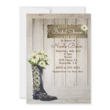 国の素朴ブートとデイジーブライダルシャワー