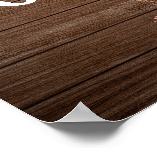 国の素朴ブート女性のカーボーイ誕生日テーブル番号 ポスター (角)