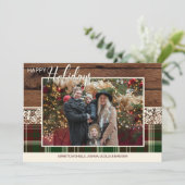 国の素朴プレイドクリスマスファミリーの写真 シーズンカード (スタンド正面)