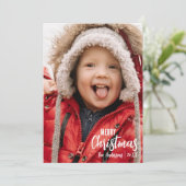 国の素朴プレイドメリークリスマス家族の写真 シーズンカード (スタンド正面)