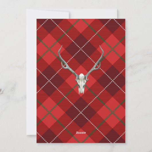 国の素朴プレイドメリークリスマス家族の写真 シーズンカード (裏面)