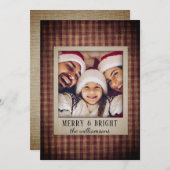 国の素朴プレイド家庭の写真 シーズンカード (正面/裏面)