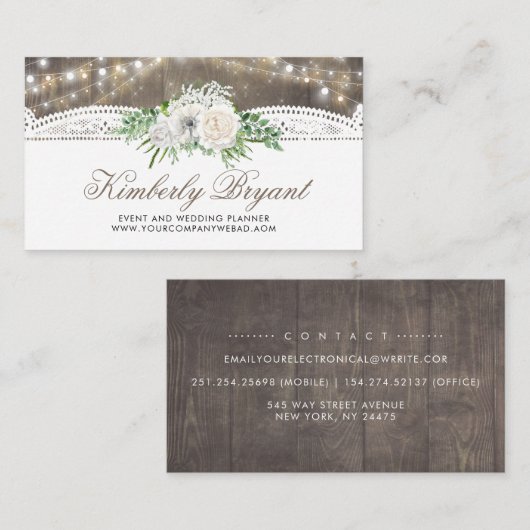 国の素朴ライトレースのフローラ 名刺 (正面/裏面)