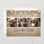 国の素朴ヴィンテージBurlap写真の日付を保存 案内ポストカード (正面/裏面)