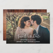 国の素朴写真結婚式Dateカードを保存 セーブザデート (正面/裏面)