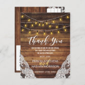 国の素朴文字列ライトウッドレースありがとう ポストカード (正面/裏面)