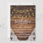 国の素朴文字列ライトウッドレース卒業 招待状 (正面)