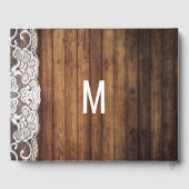 国の素朴文字列ライトウッドレース結婚の ゲストブック (裏面)