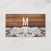 国の素朴文字列ライトウッドレース結婚の プレイスカード (裏面)