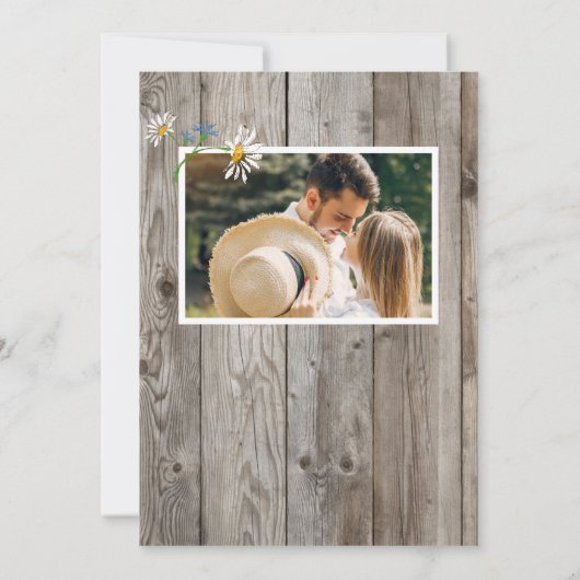 国の素朴文字列ライトジャースワイルドフラワー写真 セーブザデート (裏面)