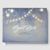 国の素朴文字列ライトダスティブルー結婚ズ ゲストブック (正面)