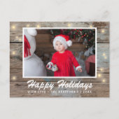 国の素朴木材のライト写真 ポストカード (正面)