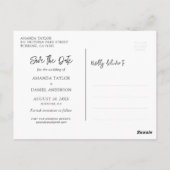 国の素朴木材ライトウェディング日付を保存 ポストカード (裏面)