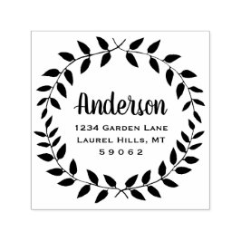 国の素朴緑の家族の名前差出人住所 セルフインキングスタンプ