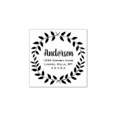 国の素朴緑の家族の名前差出人住所 ラバースタンプ (インプリント)