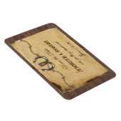 国の素朴馬蹄結婚式の日付を保存 マグネット (右側)