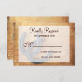 国の素朴馬蹄類ウェディングRSVPカード 出欠カード (正面/裏面)