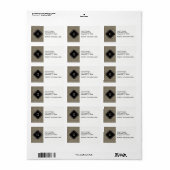 国の素朴Burlapルック、ブラックモノグラムラベル ラベル (フルシート)