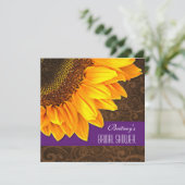国の紫色のヒマワリのブライダルシャワー招待状 招待状 (スタンド正面)