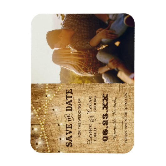 国の結婚式の日付を写真で保存 マグネット (縦)