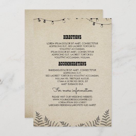 国の結婚式の詳細情報-挿入物 エンクロージャーカード (正面/裏面)