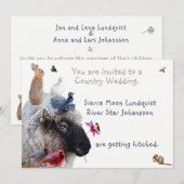 国の結婚式または婚約:招待状 招待状 (正面/裏面)