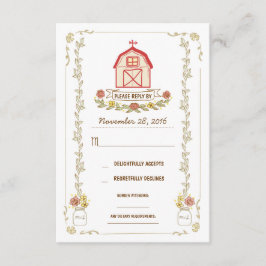 国の結婚納屋の応答カード 出欠カード