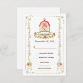 国の結婚納屋の応答カード 出欠カード (正面/裏面)